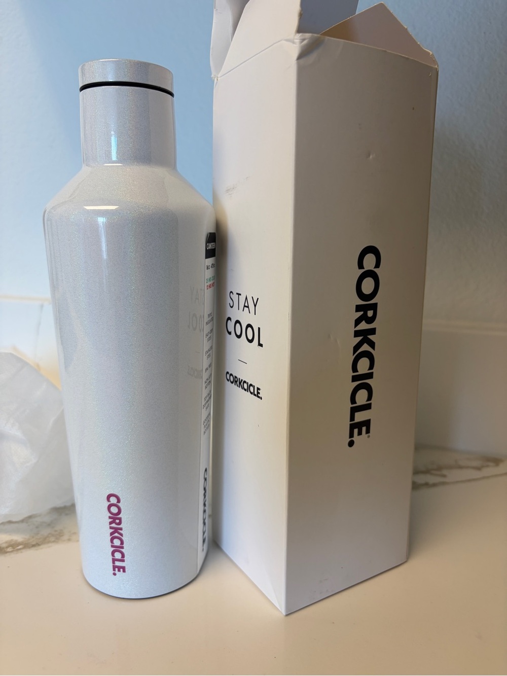 Corkcicle Prismatic Iridescent Canteen 16 oz w/pink logo